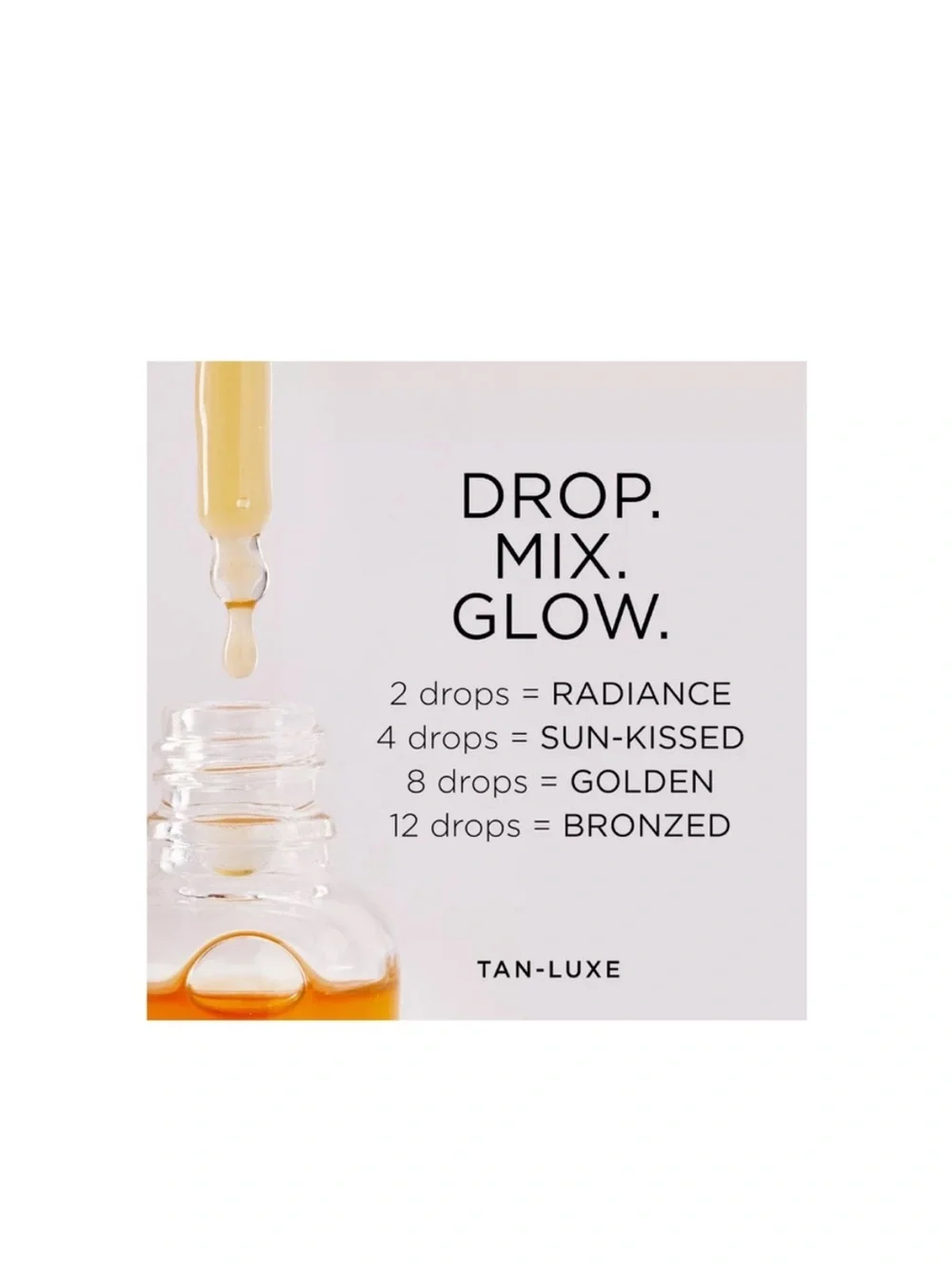 NWT Tan-Luxe The Body Illuminating Self-Tan Drops - 50 mL - Light/Medium